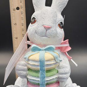 Cupcakes & Cashmere Spring Easter Bunny Rabbit With Macaroons Table Top Decor